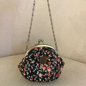 Anna Sui Floral Print Mini Chain Coin Purse Pouch
